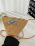 Mini Bow Decor Straw Bag