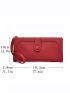 Minimalist Long Wallet PU Bi-fold Button Decor