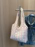 Colorblock Ruched Shopper Bag