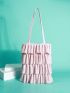 Minimalist Ruffle Design Shoulder Bag