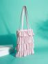 Minimalist Ruffle Design Shoulder Bag