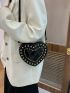 Mini Studded Decor Heart Design Novelty Bag