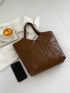 Quilted Detail Shoulder Bag With Coin Purse