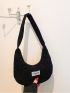 Mini Letter Patch Decor Hobo Bag