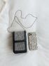 Mini Rhinestone Decor Flap Square Bag