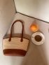 Mini Two Tone Straw Bag