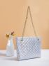 Metallic Quilted Chain Square Bag