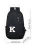 Letter Graphic Functional Backpack