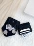 Letter Embossed Card Holder & Snap Button Coin Purse