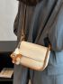 Mini Contrast Binding Flap Square Bag With Bag Charm