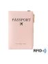 Letter Graphic Litchi Embossed Passport Case