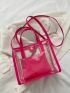 Small Square Bag Clear Design Double Handle With Inner Pouch