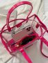 Small Square Bag Clear Design Double Handle With Inner Pouch