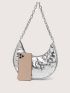 Metallic Chain Hobo Bag