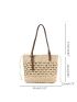 Minimalist Drawstring Straw Bag