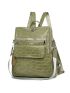 Crocodile Embossed Tassel Decor Functional Backpack