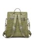 Crocodile Embossed Tassel Decor Functional Backpack