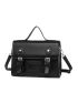 Minimalist Buckle Decor Satchel Bag