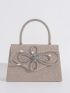 Glitter Rhinestone & Bow Decor Flap Square Bag