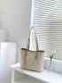 Stripped Shoulder Tote Bag Two Tone Tote Bag for Women