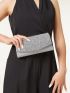 Glitter Decor Flap Chain Envelope Bag