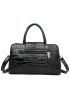 3pcs Crocodile Embossed Top Handle Bag Set