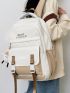 Colorblock Letter Pattern Design Functional Backpack