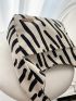 Striped Pattern Letter Patch Decor Hobo Bag