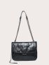 Stitch Detail Flap Chain Square Bag