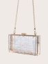 Mini Clear Geometric Pattern Chain Box Bag