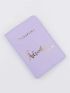 Metallic Airplane & Letter Graphic Passport Case