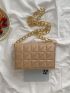 Quilted Flap Chain Square Bag