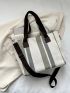 Striped Pattern Shoulder Bag