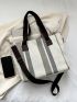 Striped Pattern Shoulder Bag