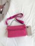 Neon Pink Chain Decor Flap Square Bag