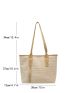 Stripped Shoulder Tote Bag Two Tone Tote Bag for Women