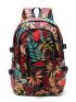 College Wind Water Resistant Student School Camping Bag Leaf Printing Lightweight Travel Trend Backpack