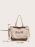 Letter Graphic Shopper Bag