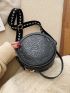 Mini Circle Bag Elephant Embossed PU For Daily Life