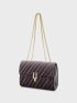 Metal Decor Flap Chain Square Bag