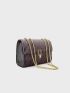 Metal Decor Flap Chain Square Bag