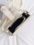 Faux Pearl Decor Baguette Bag