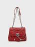 Quilted Pattern Chain Square Bag