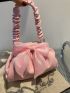 Bow Decor Ruched Bag