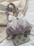 Bow Decor Ruched Bag