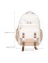 Letter Graphic Buckle Decor Laptop Backpack