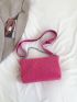 Neon Pink Chain Decor Flap Square Bag