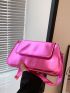 Neon Pink Flap Baguette Bag