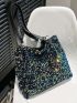 Sequin Decor Shoulder Tote Bag