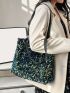 Sequin Decor Shoulder Tote Bag